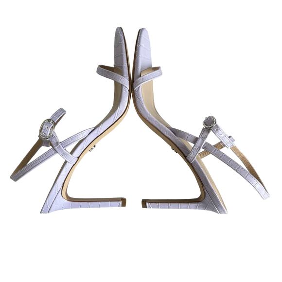 Sam Edelman Doran Misty Lilac Crocodile Strappy Heel Stiletto Sandal Size 9 - Picture 4 of 8